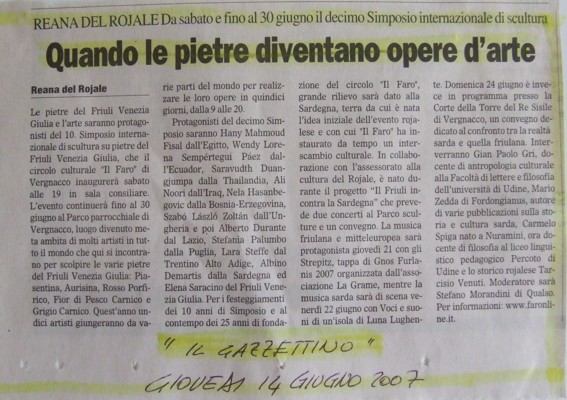 RECENSIONI REANA DEL ROJALE 2007